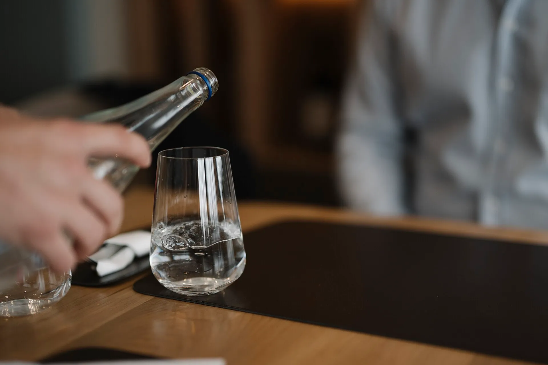 Water being poured into a glass