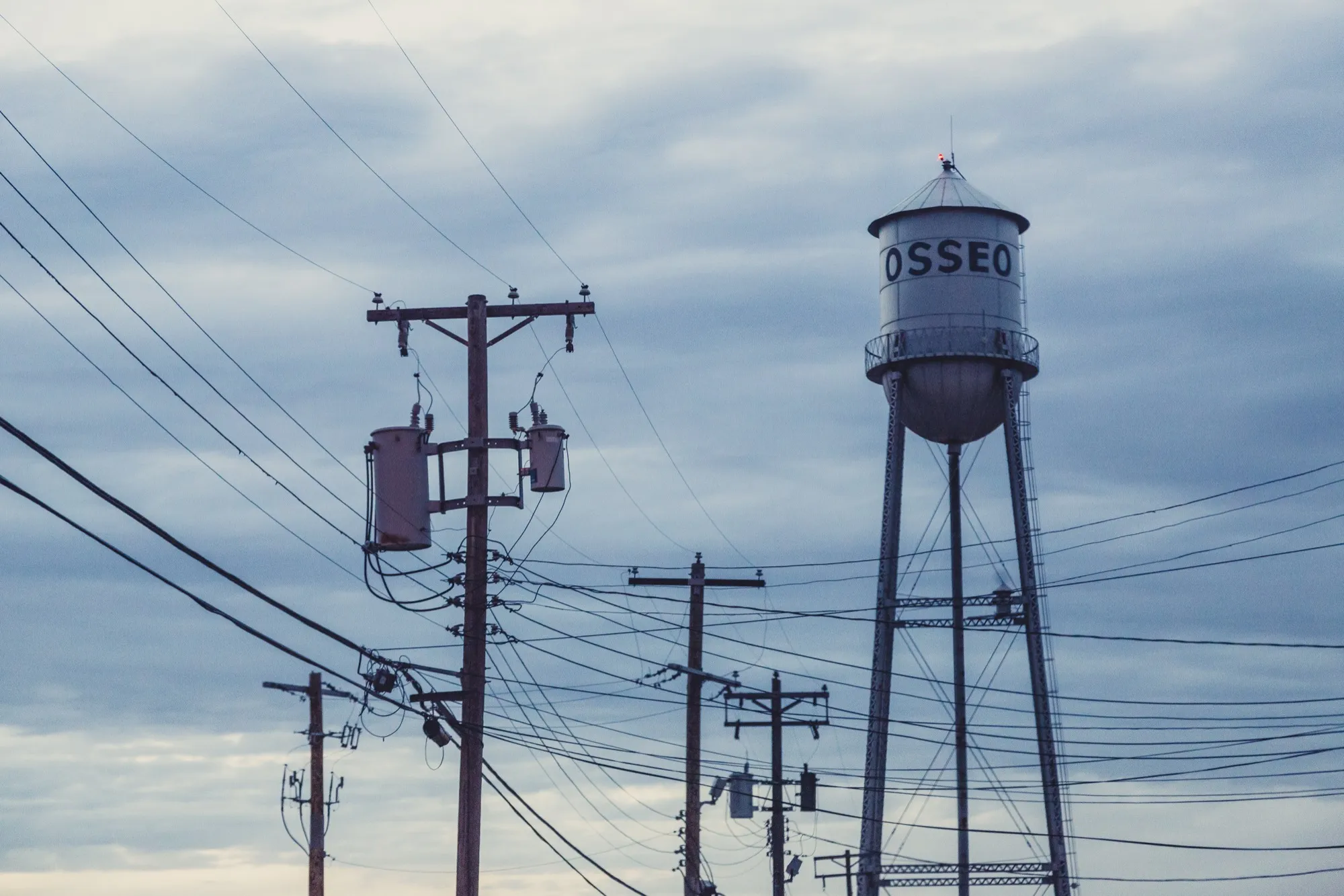 Sunset over the city of Osseo, Minnesota