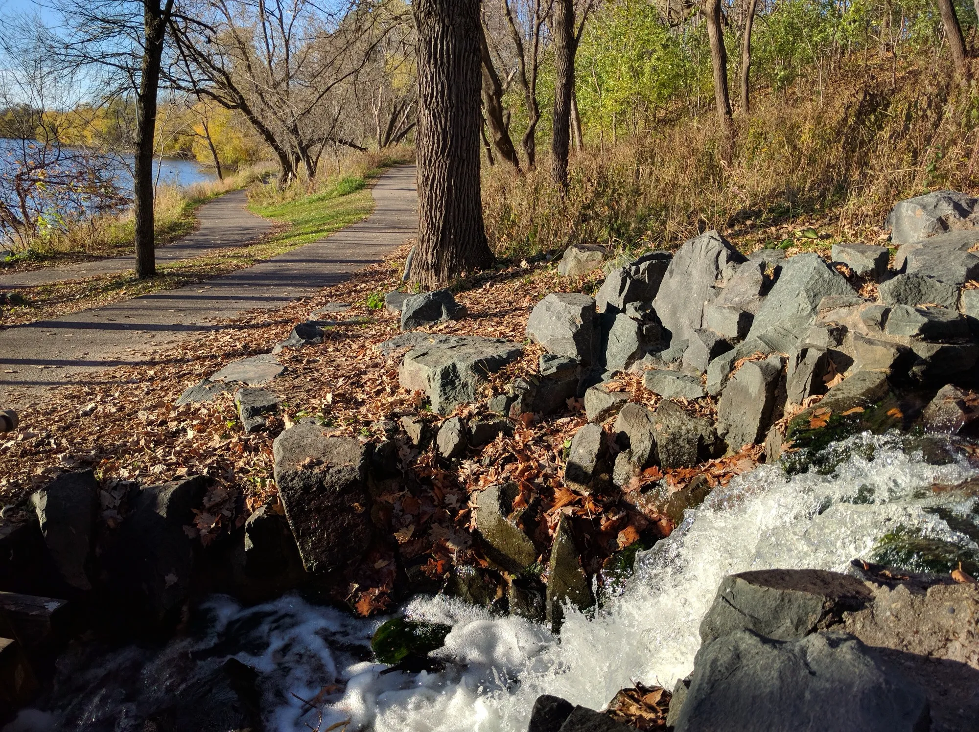 The waterfall in Central Park, Roseville, Minnesota