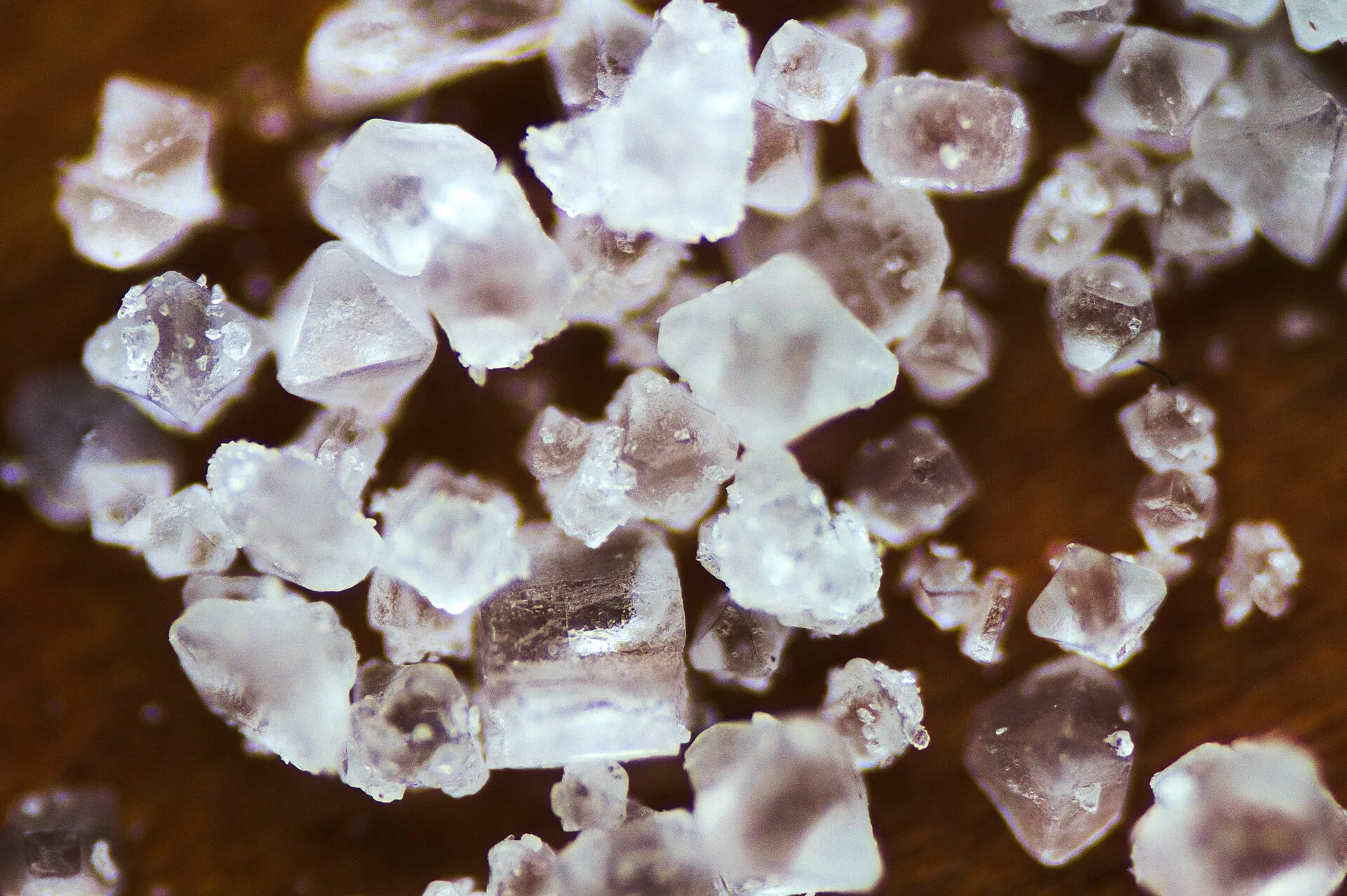 Macro photo of sodium chloride salt crystals